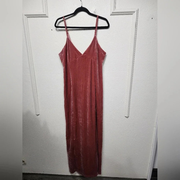 Lulus Promise of Forever Dusty Rose Velvet Column Maxi Dress XL Wedding Party - Picture 7 of 12